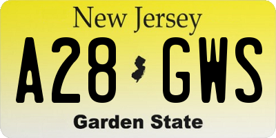 NJ license plate A28GWS