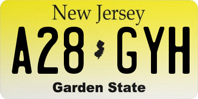 NJ license plate A28GYH