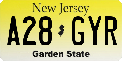 NJ license plate A28GYR