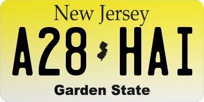 NJ license plate A28HAI