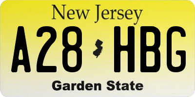 NJ license plate A28HBG