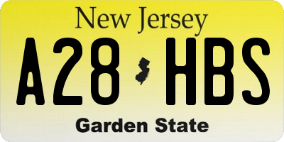 NJ license plate A28HBS