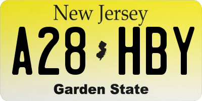 NJ license plate A28HBY