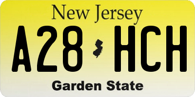 NJ license plate A28HCH