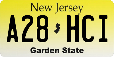 NJ license plate A28HCI