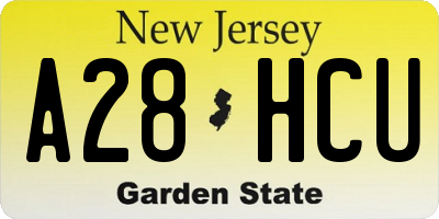 NJ license plate A28HCU