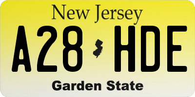 NJ license plate A28HDE