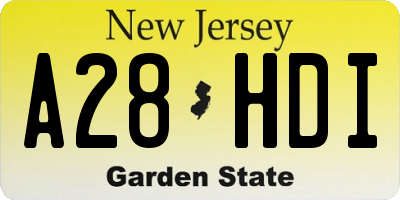 NJ license plate A28HDI