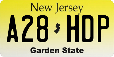 NJ license plate A28HDP