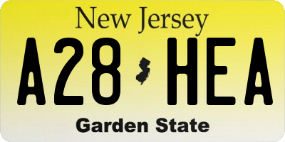 NJ license plate A28HEA