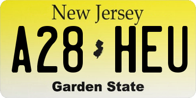NJ license plate A28HEU