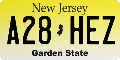 NJ license plate A28HEZ