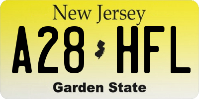 NJ license plate A28HFL