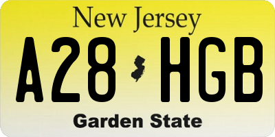 NJ license plate A28HGB