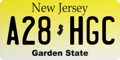 NJ license plate A28HGC