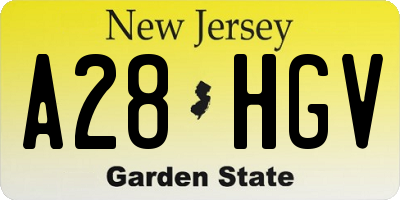 NJ license plate A28HGV