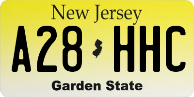 NJ license plate A28HHC