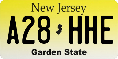 NJ license plate A28HHE