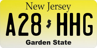 NJ license plate A28HHG