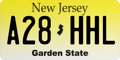 NJ license plate A28HHL