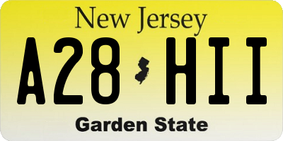 NJ license plate A28HII