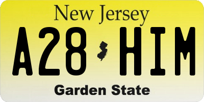NJ license plate A28HIM