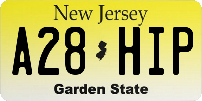 NJ license plate A28HIP