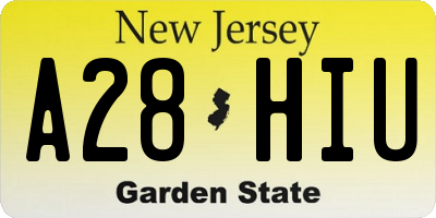 NJ license plate A28HIU