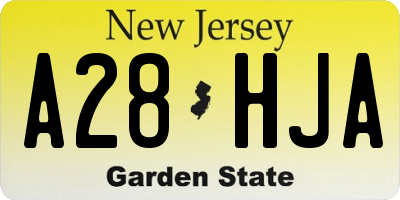 NJ license plate A28HJA