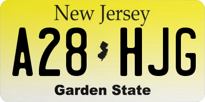 NJ license plate A28HJG
