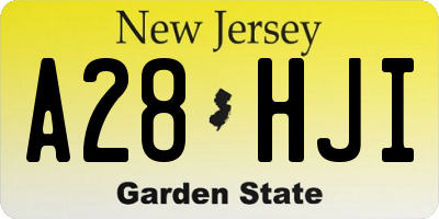 NJ license plate A28HJI