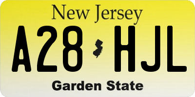NJ license plate A28HJL