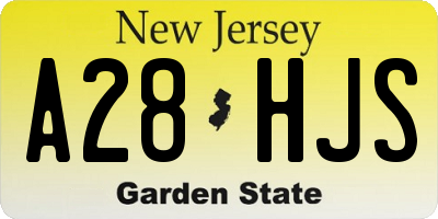 NJ license plate A28HJS