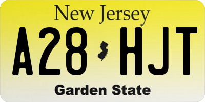 NJ license plate A28HJT