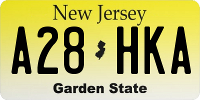 NJ license plate A28HKA
