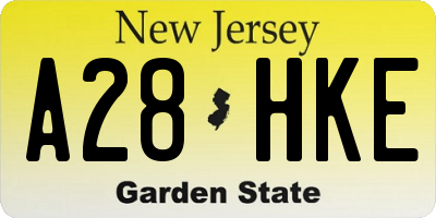 NJ license plate A28HKE