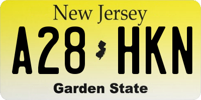 NJ license plate A28HKN