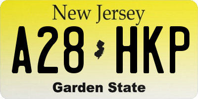 NJ license plate A28HKP