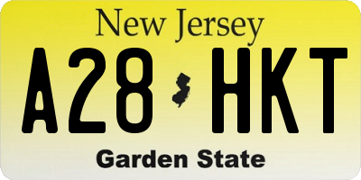 NJ license plate A28HKT