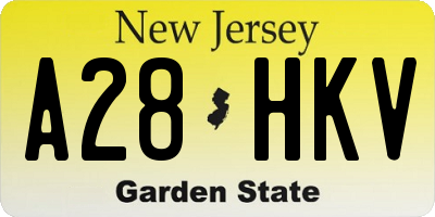 NJ license plate A28HKV