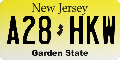 NJ license plate A28HKW