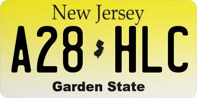 NJ license plate A28HLC
