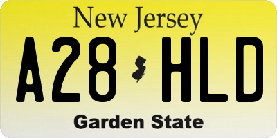 NJ license plate A28HLD