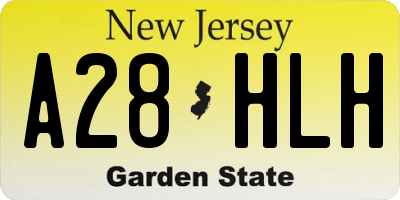 NJ license plate A28HLH
