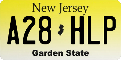 NJ license plate A28HLP