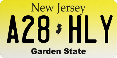 NJ license plate A28HLY