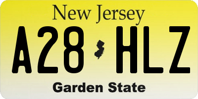 NJ license plate A28HLZ