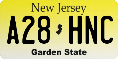 NJ license plate A28HNC