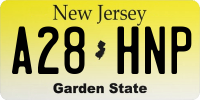 NJ license plate A28HNP