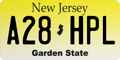 NJ license plate A28HPL